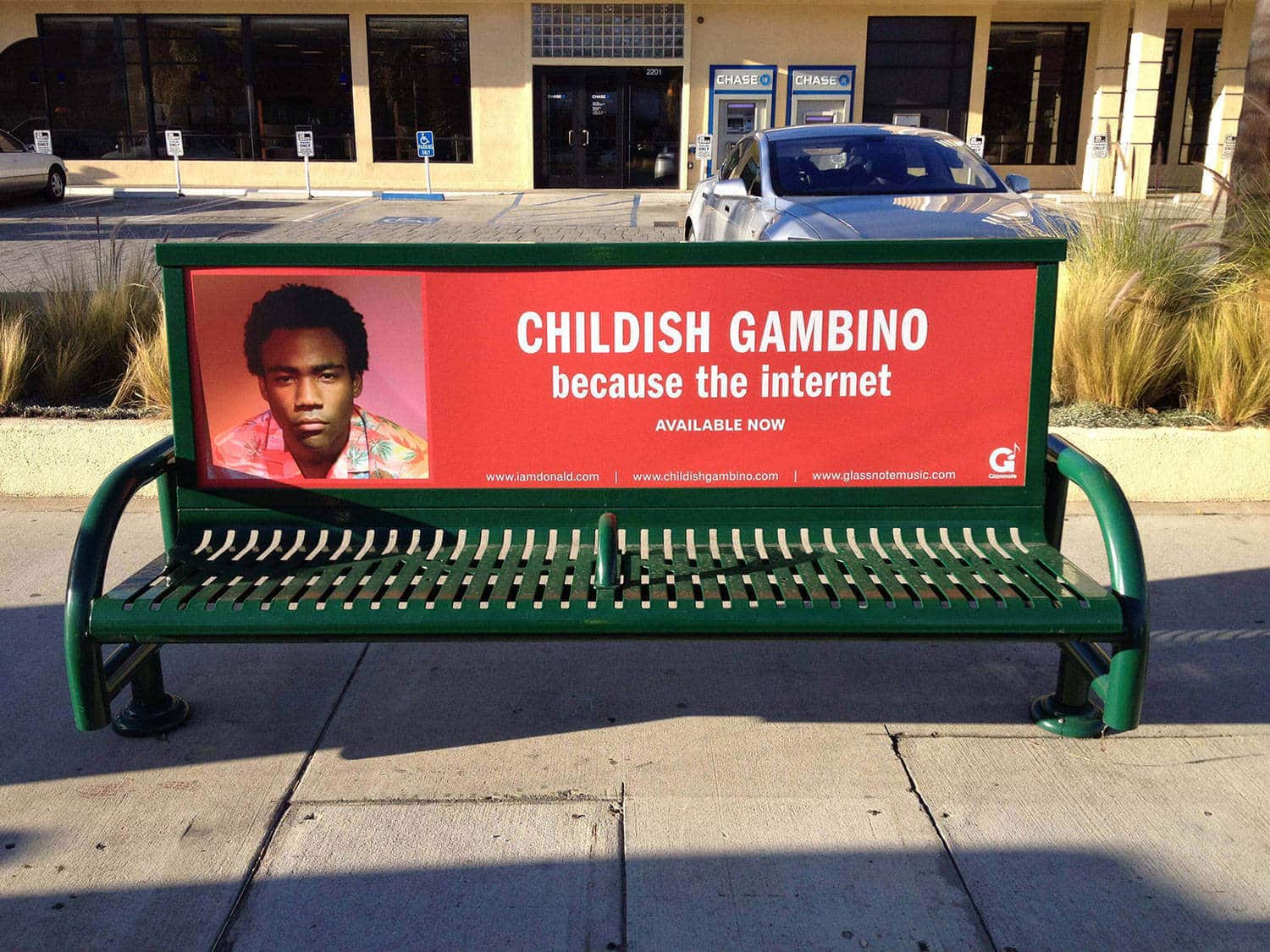 Childish Gambino Bench Ad Downtown Los Angeles