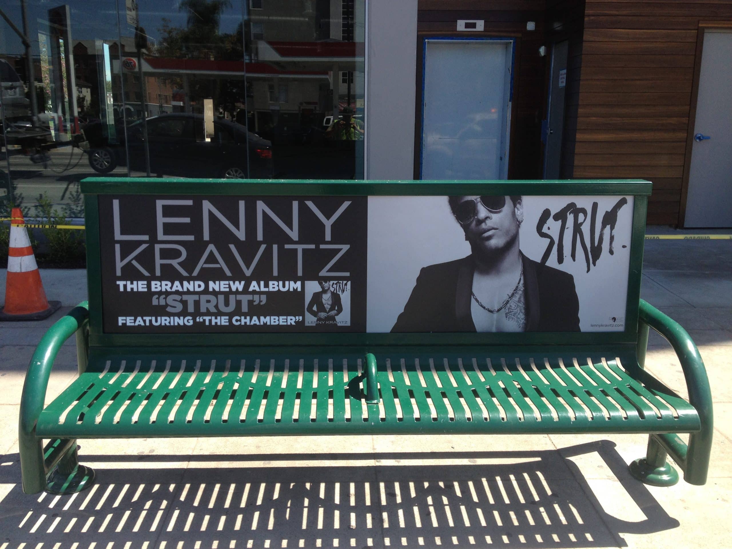 Lenny Kravitz Bench on Sunset Blvd.