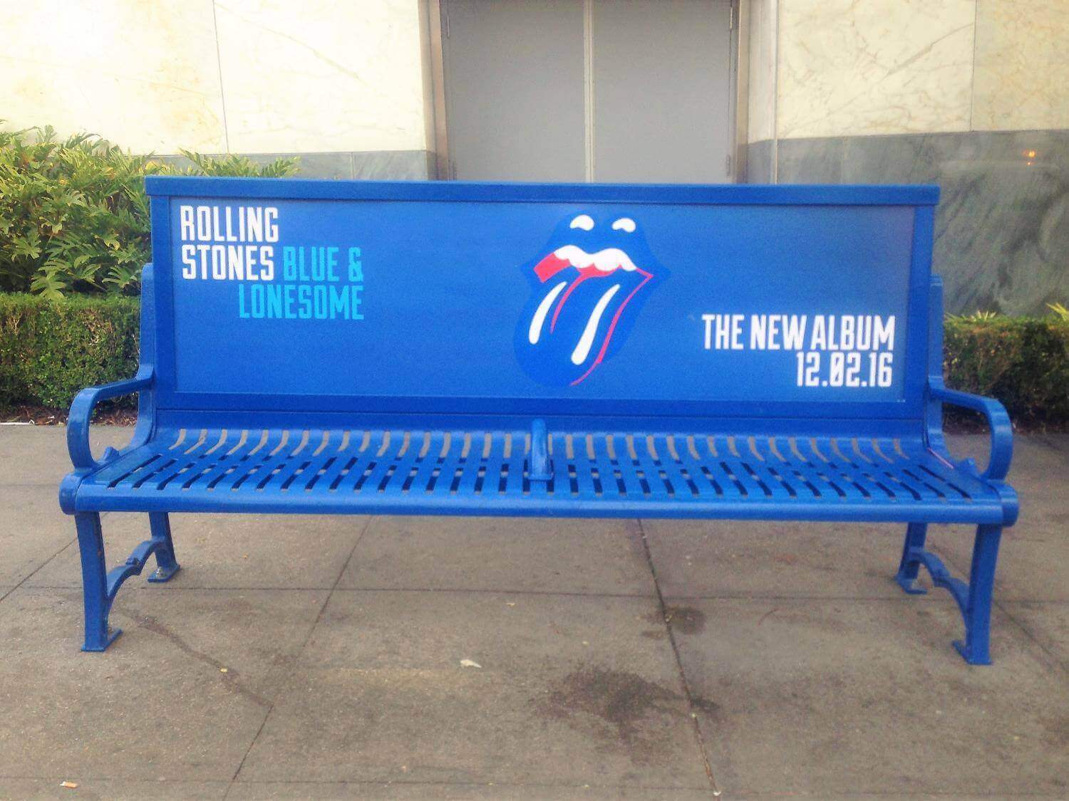 Rolling Stones Bus Bench Ad