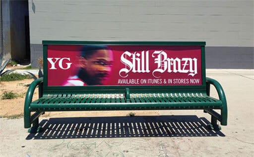 The Art of McCartney Los Angeles Bus Bench Ad