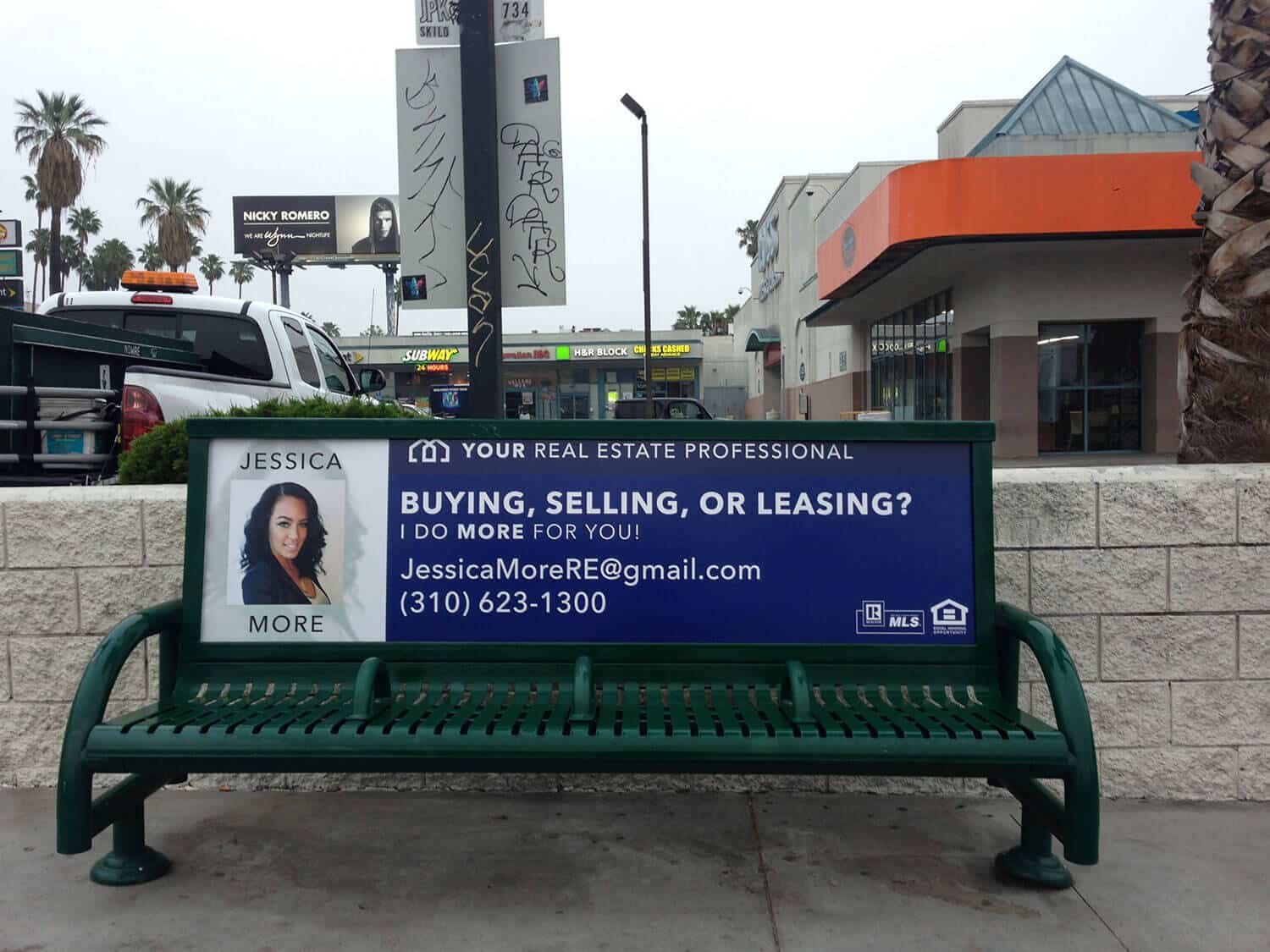 Real Estate Bus Bench Ad