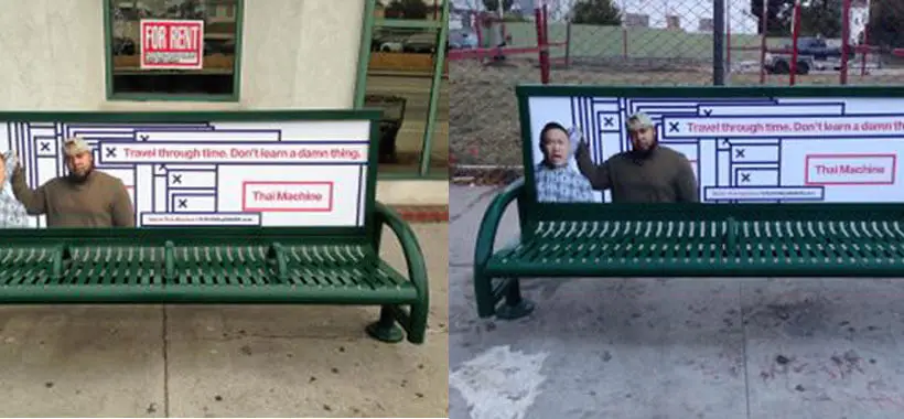 Bench Ads In Los Angeles For Maker Studios Thai Machine